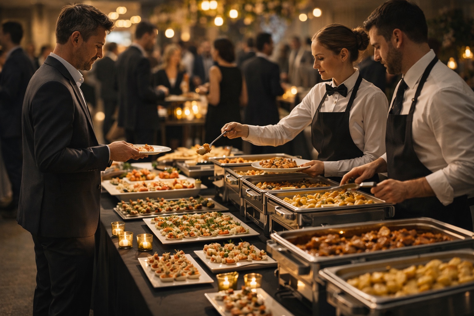 Event-Catering mit Speisen und Getränken